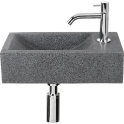 Fonteinset Cheops Natuursteen Wasbak 40 X 23 X 11 Cm