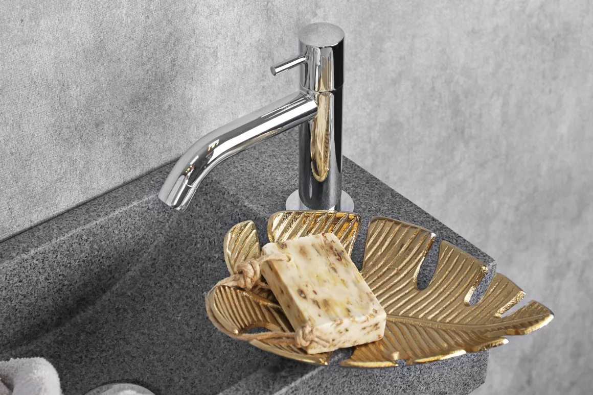 Fonteinset Cheops Natuursteen Wasbak 40 X 23 X 11 Cm