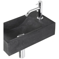 Fonteinset Parta Bombai Black Natuursteen Wasbak 40 X 23 X 11 Cm