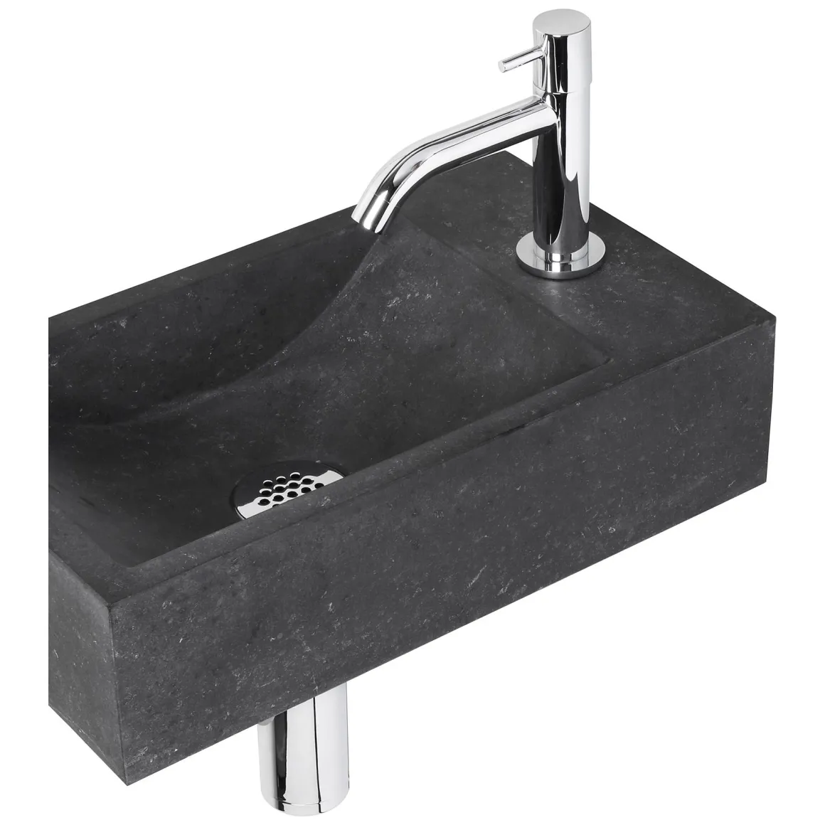 Fonteinset Parta Bombai Black Natuursteen Wasbak 40 X 23 X 11 Cm