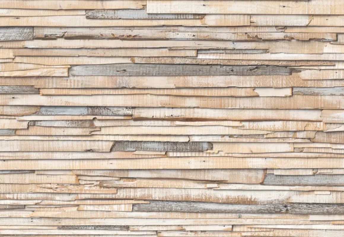 Fotobehang 'White Washed Wood Papier' 254 X 368 Cm