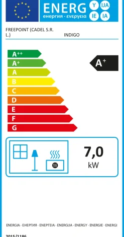 Freepoint Pelletkachel Indigo Evo Zwart 7Kw