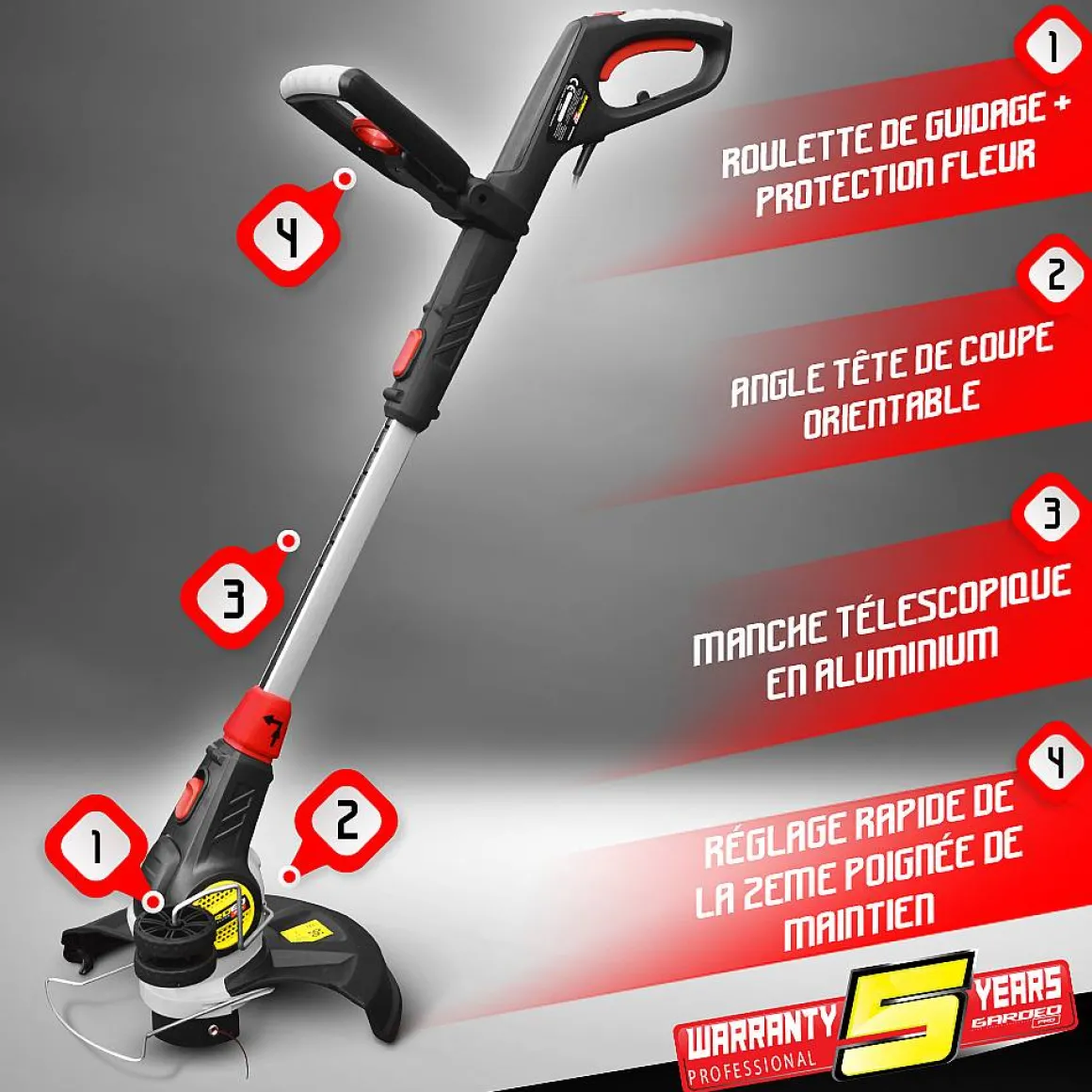 Gardeo Pro - Elektrische Telescopische Kantensnijder 600W - 30Cm