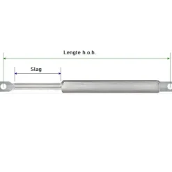 Gasveer Zwart - 550Mm - 200N - Inclusief Bevestigingen