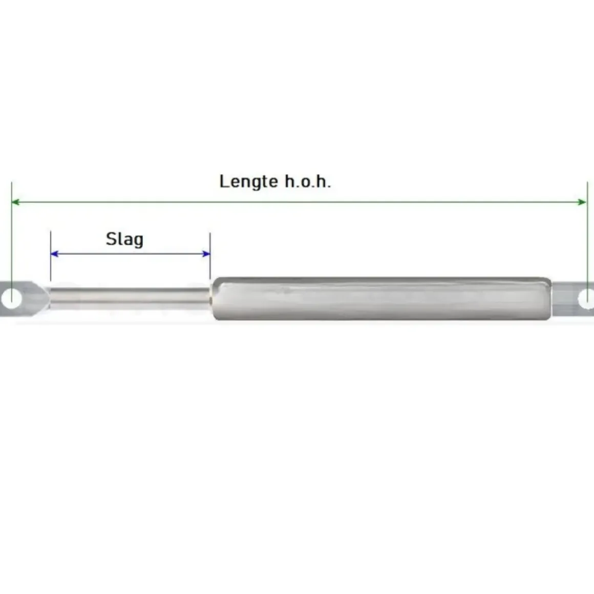 Gasveer Zwart - 550Mm - 380N - Inclusief Bevestigingen