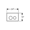 Geberit Bedieningspaneel Sigma 20 Voor Up320, Up720, Up300 En Up700 Inbouwreservoirs| 16,4X24,6X1,1Cm Wit/Chroom