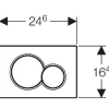 Geberit Bedieningspaneel Sigma 01 Voor Up320, Up720, Up300 En Up700 Inbouwreservoirs| 24,6X16,4X1,3Cm Verchroomd