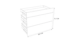 Geheel Van 1 Lade + 2 Korflades Keukenkast Modulo Nyl Opaalwit 90X72Cm