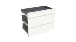 Geheel Van 1 Lade + 2 Korflades Keukenkast Modulo Emy Puur Wit 90X72Cm