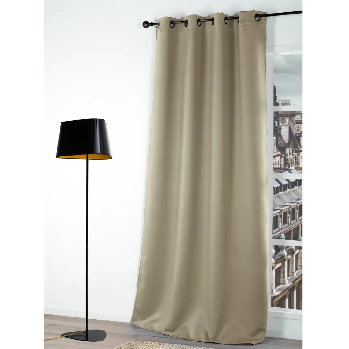 Gordijn Verduisterend Donker Beige 140X180Cm