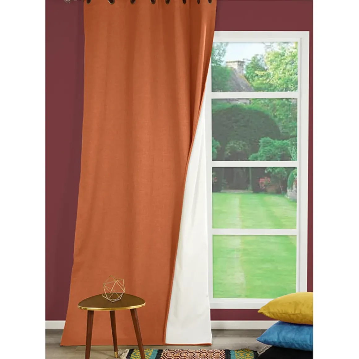 Gordijn Verduisterend Thermisch Bella Ringen Roest 140X260Cm