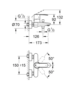 Grohe Badmengkraan Wave Cosmopolitan Chroom
