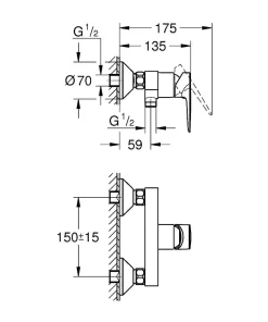 Grohe Douchemengkraan Start Edge Chroom