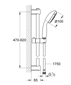 Grohe Doucheset Vitalio Start 100Mm 3 Stralen Chroom
