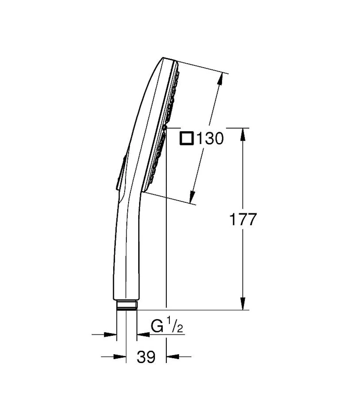 Grohe Handdouche Cube 3 Stralen Chroom Witte Sproeiplaat
