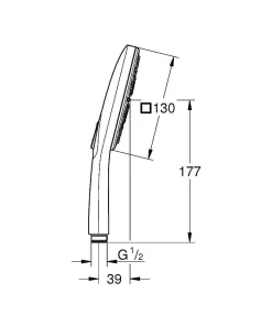 Grohe Handdouche Cube Rainshower Smartactive 130Mm Supersteel
