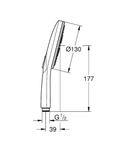 Grohe Handdouche Rainshower Smartactive O130Mm Supersteel