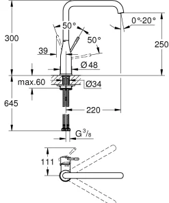 Grohe Keukenmengkraan Essence Hard Graphite Zwart Geborsteld