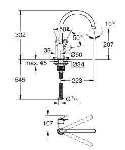 Grohe Keukenmengkraan Start Loop Chroom