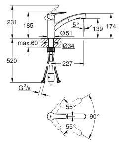 Grohe Quickfix Start Keukenmengkraan Met Uittrekbare Handdouche Chroom