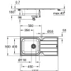 Grohe Spoelbak K500 Met Druiprek 1000X500Mm Rvs
