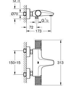 Grohe Thermostatische Badmengkraan Precision Feel Chroom