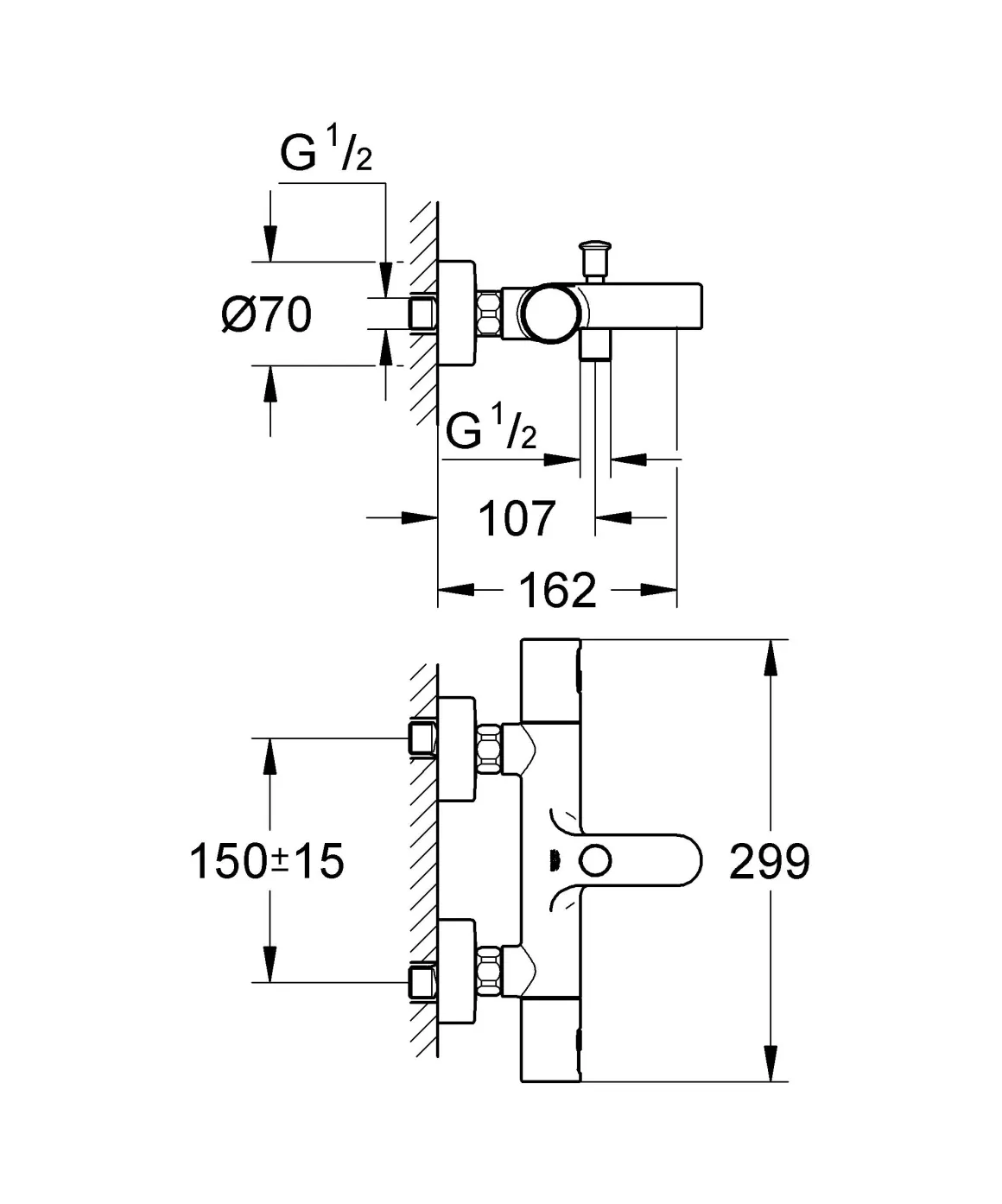Grohe Thermostatische Badmengkraan Joy Chroom