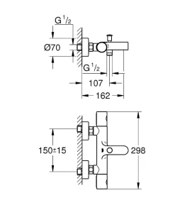 Grohe Thermostatische Badmengkraan Precision Get Chroom