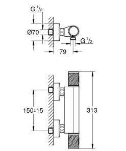 Grohe Thermostatische Douchemengkraan Precision Feel 15Cm Chroom
