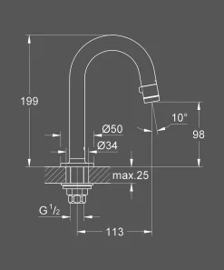 Grohe Toiletkraan Universal Donkergrijs Geborsteld