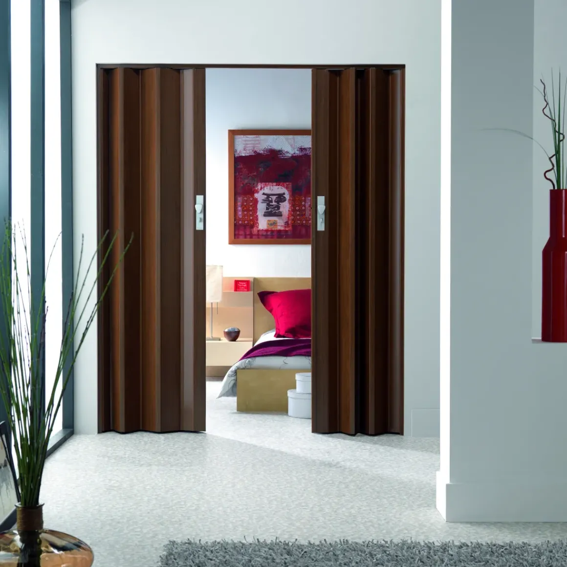 Grosfillex Vouwdeur 'Axia' Pvc Teck 205X84Cm