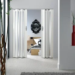 Grosfillex Vouwdeur Glasen 'Larya' Pvc Wit 205X84Cm