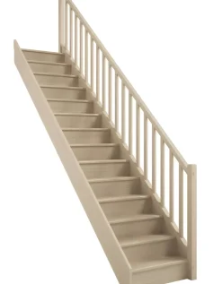 Handystairs Gesloten Rechte Trap "Vega80" - 280 Cm Hoog - 13 Beuken Treden - Met Leuning