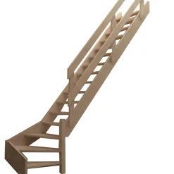 Handystairs Molenaarstrap "Rustic70" - Kwartslag Rechts - Hoogte 280Cm - 13 Treden Van Grenenhout