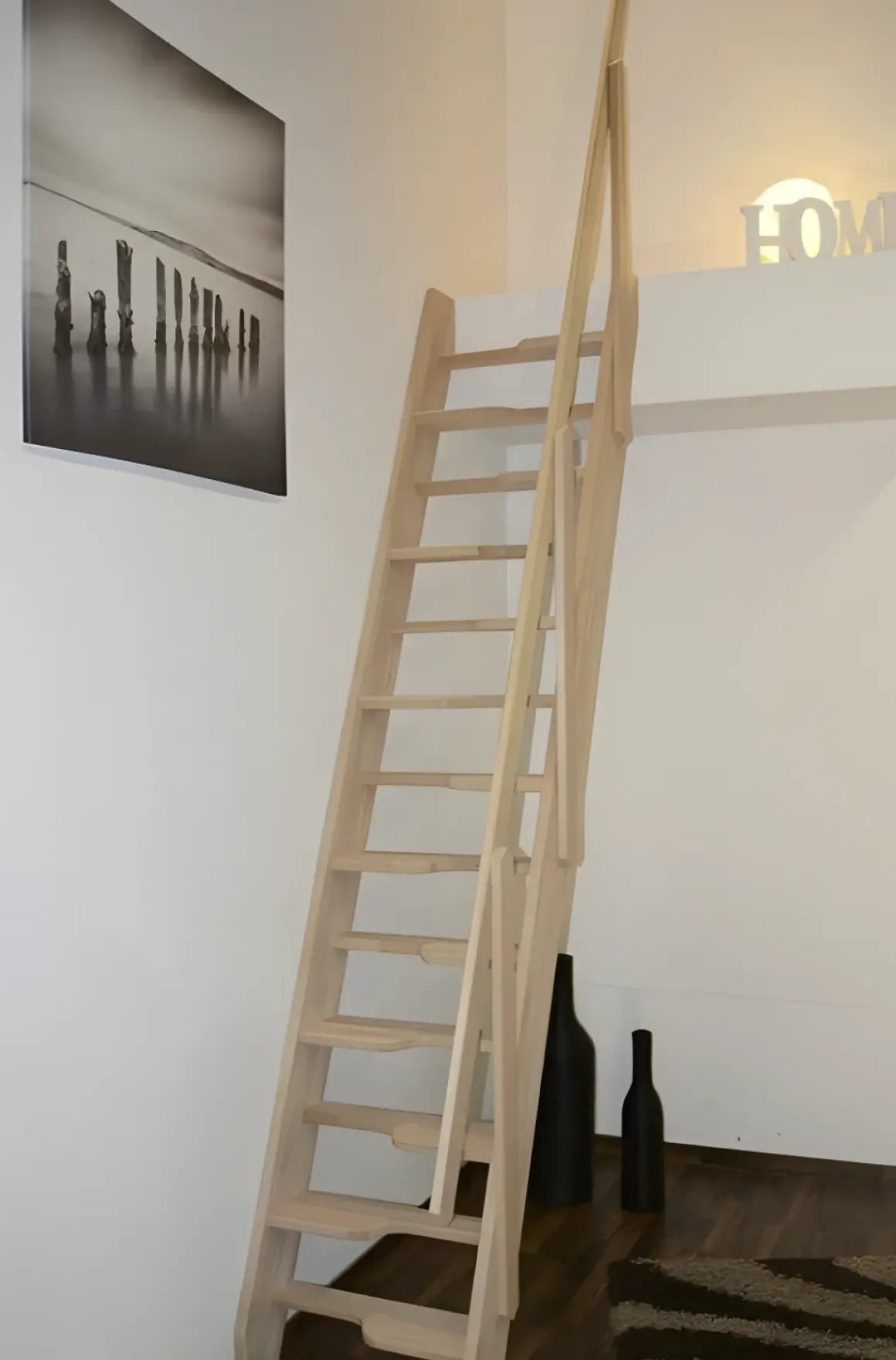 Handystairs Molenaarstrap "Torino" Inclusief Leuning - 62 Cm Breed - 280 Cm Hoog - 13 Grenen Treden