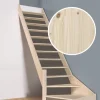 Handystairs Open Kwartslagtrap "Vega80" - Links - 280 Cm Hoog - 13 Grenen Treden - Zonder Leuning