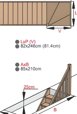 Handystairs Open Kwartslagtrap "Vega80" - Links - 280 Cm Hoog - 13 Grenen Treden - Met Leuning