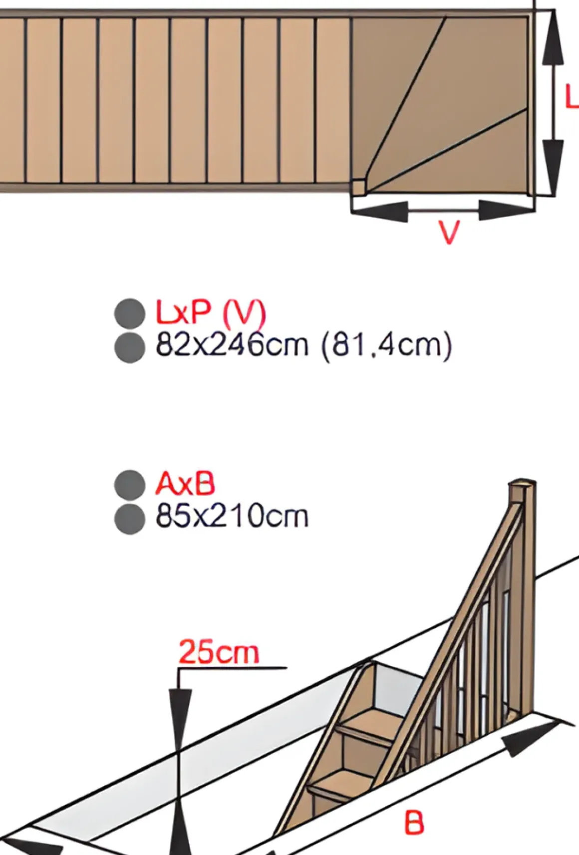 Handystairs Open Kwartslagtrap "Vega80" - Links - 280 Cm Hoog - 13 Grenen Treden - Met Leuning