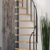 Handystairs Ruimtebesparende Spiltrap "Radius" - 140X70 Cm - 299 Cm Hoog - 12 Beuken Treden - Grijs