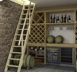 Handystairs Steektrap "Fichte" - 55Cm Breed - Hoogte 286Cm - 12 Treden Van Grenen - Met Leuning