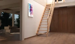 Handystairs Steektrap "Rustic70" - 70Cm Breed - Hoogte 280Cm - 13 Treden Van Grenenhout (30Mm)