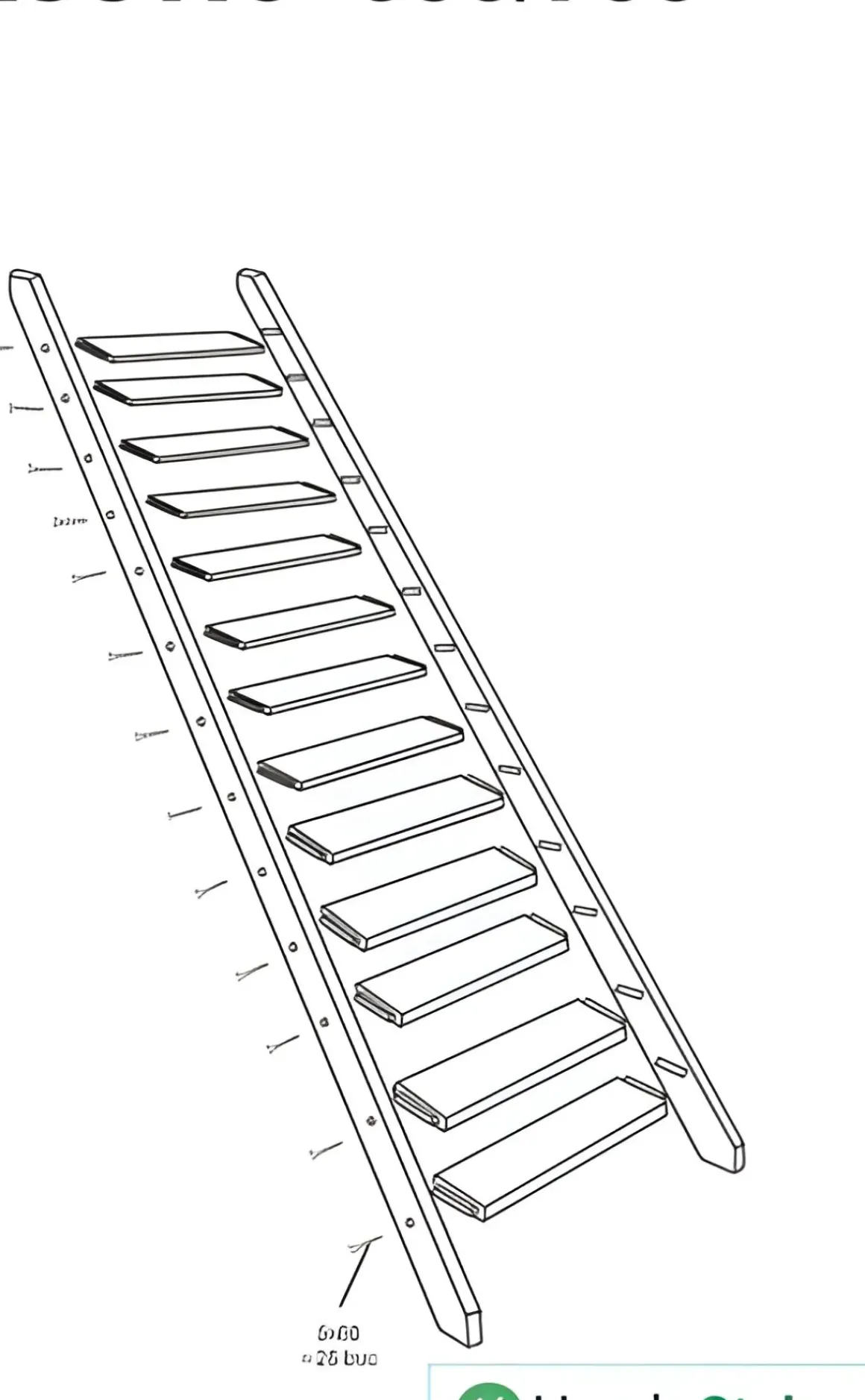 Handystairs Steektrap "Rustic60" - 60Cm Breed - Hoogte 280Cm - 13 Treden Van Grenenhout (30Mm)