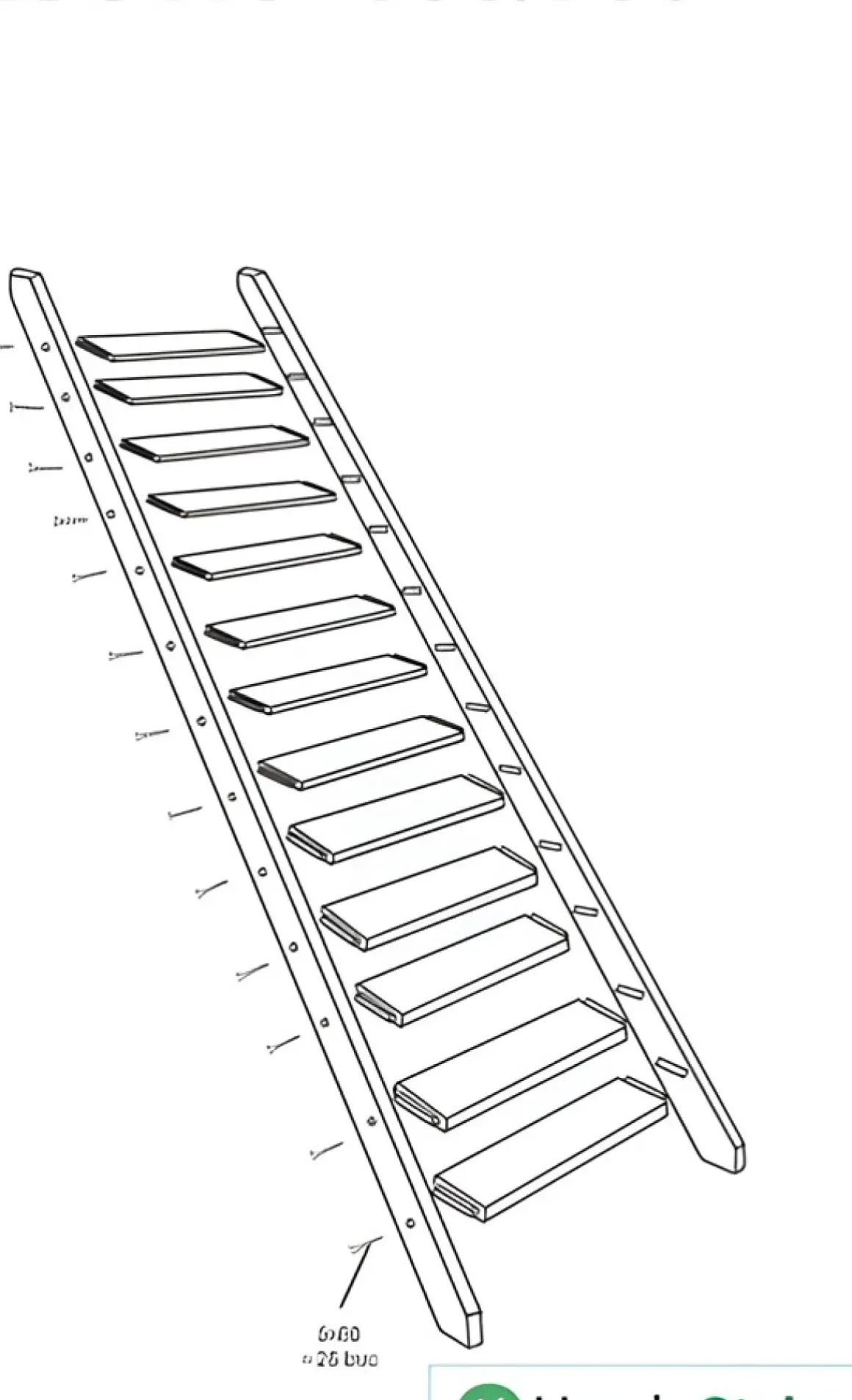 Handystairs Steektrap "Rustic60" - 60Cm Breed - Hoogte 280Cm - 13 Treden Van Grenenhout (30Mm)
