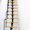 Handystairs Zoldertrap "Swirl" - Multi-Inzetbaar - Hoogte 294Cm - 12 Treden Van Berken - Zwart Staal