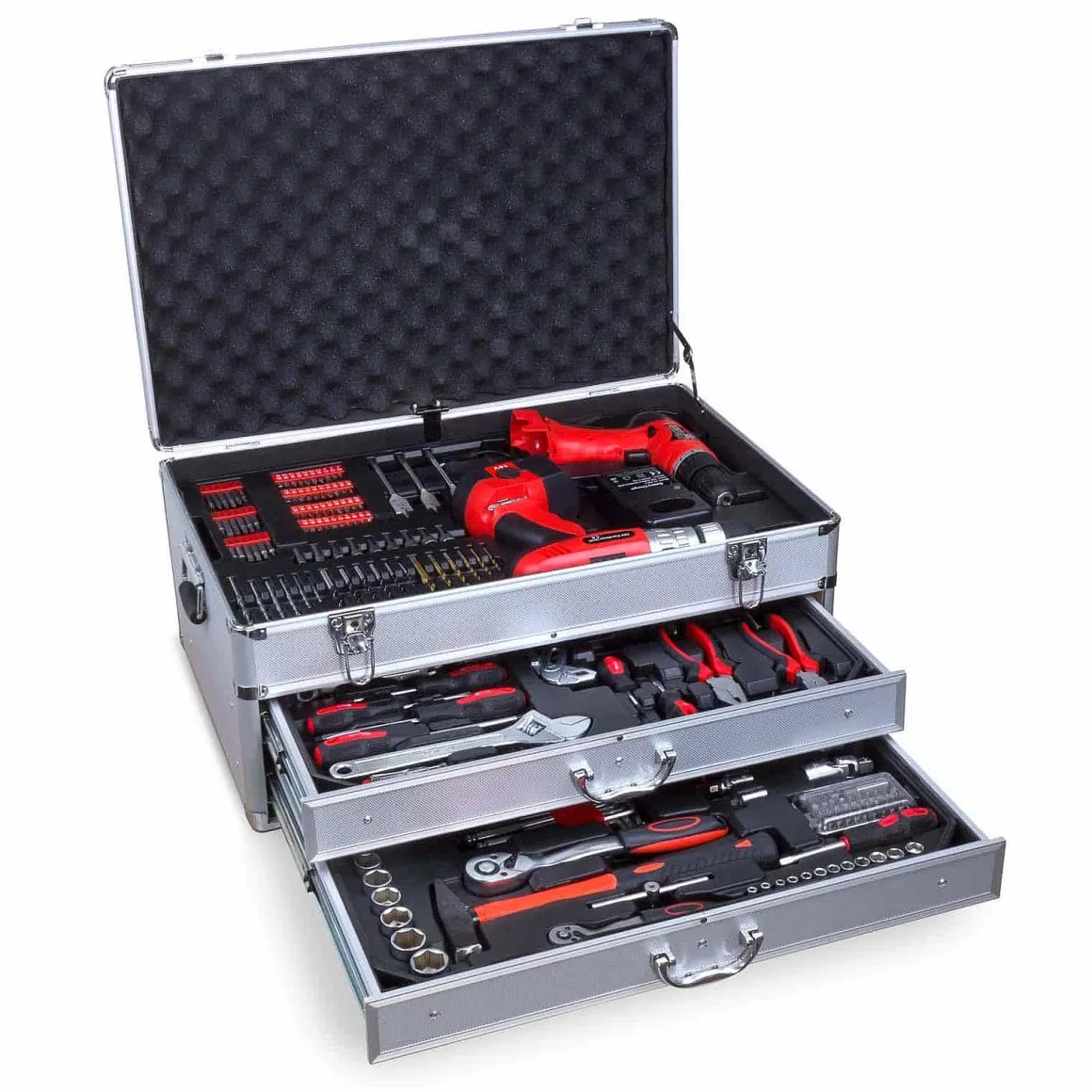 Hanse Werkzeuge® Alu Gereedschapskoffer - 206-Delig - 2 Accuboren