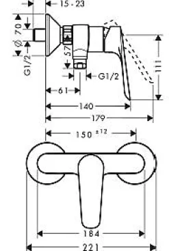 Hansgrohe Douchekraan Logis E Chroom