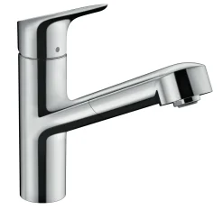 Hansgrohe Keukenmengkraan Focus M43 200 Met Uittrekbare Handdouche Metaal Geborsteld
