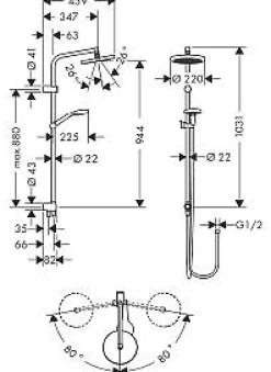 Hansgrohe Regendoucheset Myselect S Reno Zonder Kraan Chroom