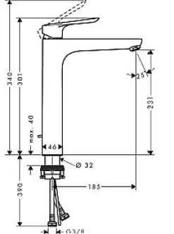 Hansgrohe Wastafelmengkraan Logis E Xl Chroom