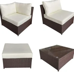 Happy Garden Buitenmeubelsets Cargese - Bruin - Geweven Hars